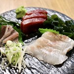 Sakurayama Sushi Shokunin Gotoni - 刺し盛り3種（タイ、アジ、マグロ）