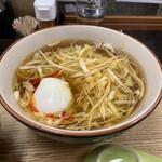 お福さんのひっぱりうどん - ピリ辛ネギうどん（￥600税込み）