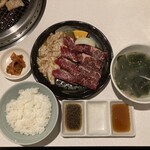 Yakiniku Riki - スタミナランチ(サガリ、牛カルビ、豚ホルモン)