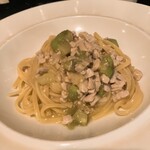 山下食堂 - 鮪とろ緑ナスのリングイネ