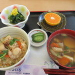 Saishoku Kembisumairu - ほたてご飯、芋の子汁（コーヒー付き）1,000円