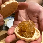 銀座 しのはら - 最中　フォアグラ　安保柿　ウイスキーゼリー