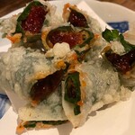 田中んちパート2 - 筋子と大葉を包み揚げするとは！ご飯必須！