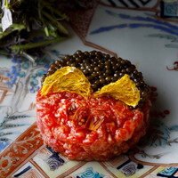但馬玄 コース + タルタル キャビア  Tajimaguro + tartar caviar