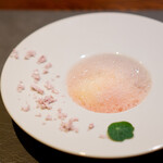 鉄板焼き 表参道 - 温泉卵と黒毛和牛のタルタル