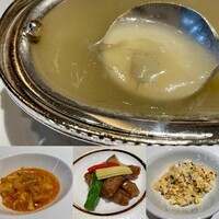 中国料理 大観苑 - 冬瓜入りフカヒレスープ、エビのシンガポール風チリソース煮、牛フィレ肉のオイスターソース煮、梅チャーハン