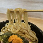 石焼つけ麺 繋 - 全粒粉の風味・食感の良き麺。この麺が旨い。