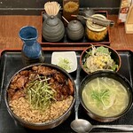 Tori Ichidai - まぶしきじ焼丼1000円にミニ鶏白湯ラーメン＋200円