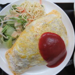 三喜食堂 - オムライスは　サラスパ＋レラスサラダのワンプレート