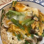 博多そば処　うえ村 - 青菜としめじの卵とじ丼ですね