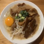 まる福 - 肉ラーメン小　生卵