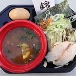 錦 秋田本店 - 「濃厚比内地鶏つけ麺」850円+「比内地鶏味玉」150円