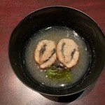 石の蔵 - 鰻と舞茸しんじょう椀 おろし蕪 薄葛仕立て 焼き万願寺唐辛子 振り柚子