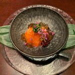 石の蔵 - 日光サーモン昆布〆 トマト出汁ジュレ