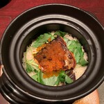 石の蔵 - 大滝山女魚とよしむら椎茸の土鍋炊きご飯