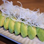 Avocado and chopped plum wasabi