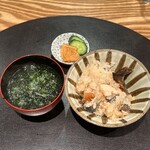 もちづき - うなぎ　松茸　炊き込みご飯　アオサ汁　香の物
