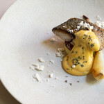 Sakura snapper caught in Sukumo Bay and baked risotto with béarnaise sauce