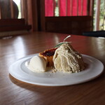 さじこよみ - パプリカのカタラーナ　自家製豆乳ジェラート　利平栗のVeganモンブラン