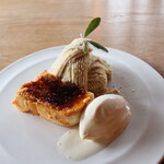 さじこよみ - パプリカのカタラーナ　自家製豆乳ジェラート　利平栗のVeganモンブラン