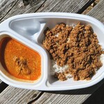 創作スパイス料理 Petti - チキンカレー&黒酢ポークキーマのあいがけ（@1200円）