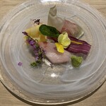 蕩 - 平目　縞鯵　勘八　いろり野菜　^_^