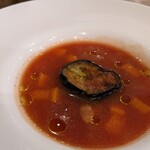 AZITO - 焼きナスとトマトのスープ。ミネストローネみたいな感じかな！