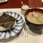 Bba Shibata - 握り飯(海苔の佃煮)、具だくさん豚汁