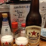 やきとり にしだ場 - 瓶ビールは大瓶でした