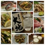 竹うち - 来阪の妻と三男とお気に入りの居酒屋で。