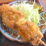 さくら本店 - (ﾗﾝﾁ)さくら定食 小鉢：串かつ　2023.10.24
