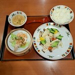 Sukeroku - いかの塩味炒め+ライスセット(本日の点心=棒々鶏)