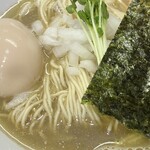 天夢 - 黄金の100%煮干しラーメン白✨＋味玉✨