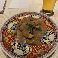 RISTORANTE E'VOLTA il cielo - パンチェッタと栗 ズッキーニのソース、栗粉を練り込んだマルタリアーティー