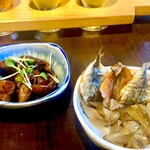 Yanaka Biahoru - レバーしぐれ煮と子鯵子鰯の味醂干し