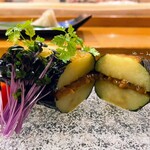 花寿司 - 焼き茄子とニンニク味噌