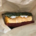 福助の玉子焼き 市場本通り店 - 厚焼きポーク玉子おにぎり 400円込み