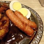 ゆで玉子とウインナー 　　　　　close-up