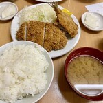 とんかつ山家 - ロースカツ¥850+アジフライ¥200