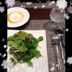 ル・サンオンズ - 前菜のサラダ♡かぼちゃスープ♡