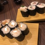 Noge Atemaki To Sashimi Jouya - クリームチーズといぶりがっこ、米ガチガチ