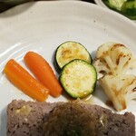 キッチン ブルー グローブ - 備え付け野菜のアップ