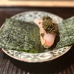 京天神 野口 - ◆ボタン海老（北海道）とキャビアの手巻き寿司