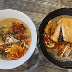 四川担々麺 ななつぼし - 白とオリジナル(トッピング有)の坦々麺