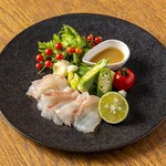 Carpaccio of seasonal fresh fish with colorful vegetables and homemade sauce ~Japanese style~