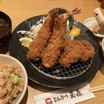 Tonkatsu Tamafuji - 海老2ひれ2定食