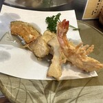 Tempura Ooki - 天ぷら定食(並盛) カボチャ　エリンギ　いか　帆立　海老