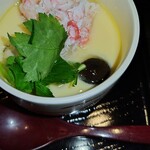 やっちろ - 蟹入りの茶碗蒸し、松茸ご飯は写し忘れました