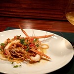 osteria LIU - 同行者二皿目　手長海老のパスタ