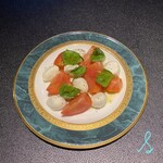 Fruit tomato and mozzarella caprese